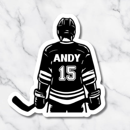 Custom Holographic Hockey Sticker with Name & Number - KWL Creations