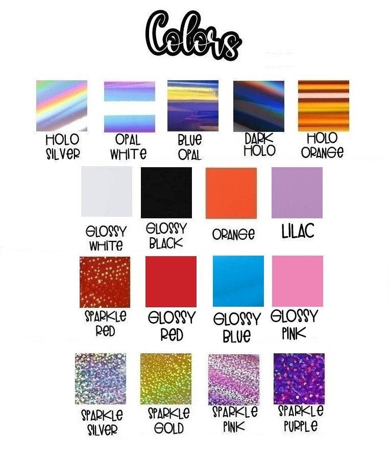 Custom Holographic Name Decal with Stars - KWL Creations