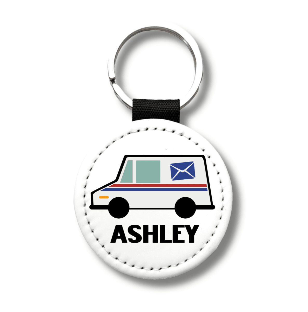 custom mail carrier keychain with name postal truck design gift