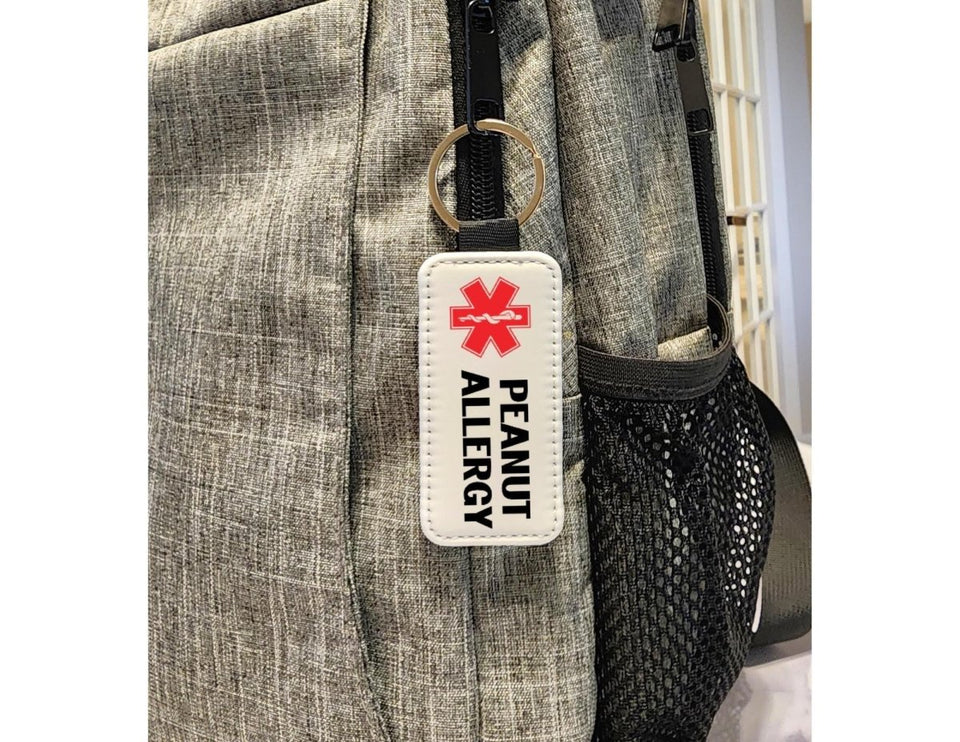 Custom Medical Alert Keychain: Personalized Condition ID, PU Leather - KWL Creations