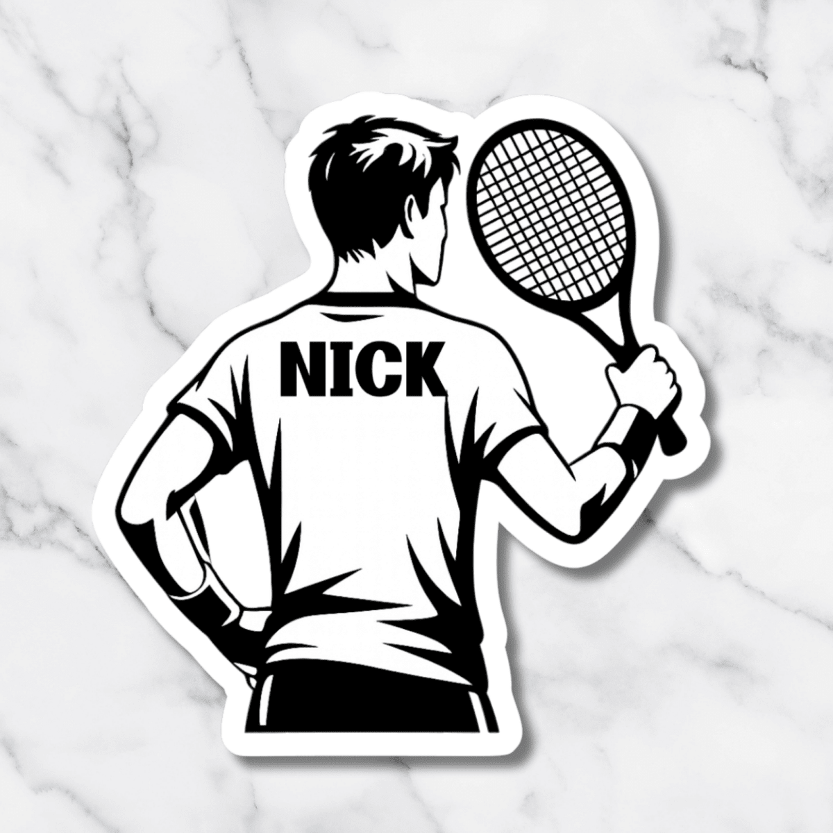 Custom Men Tennis Player Sticker - KWL Creations