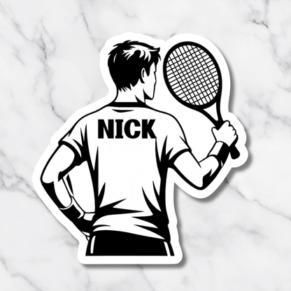 Custom Men Tennis Player Sticker - KWL Creations