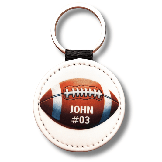 Custom Name and Number Football Key Chain, Personalized Sports Team Key Ring - KWL Creations