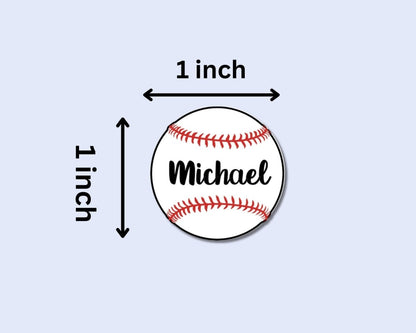 Custom Name Baseball Sticker Sheets, Custom Sports Back to School Stickers - KWL Creations