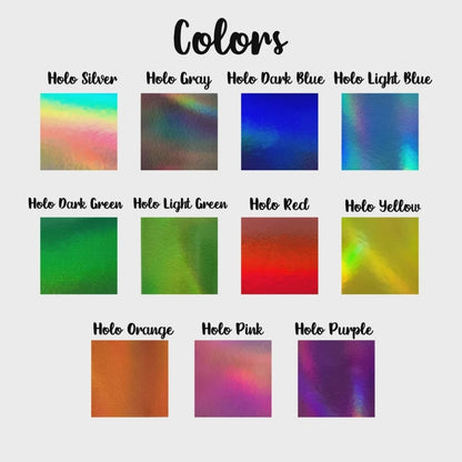 Custom Name Decal in Solid or Holographic Multi Color, Cursive Font - KWL Creations