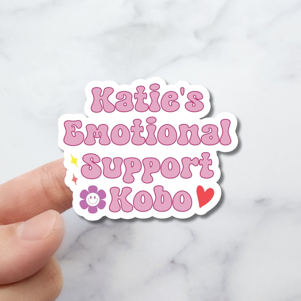Custom Name Emotional Support Kindle Kobo Holographic Sticker - KWL Creations