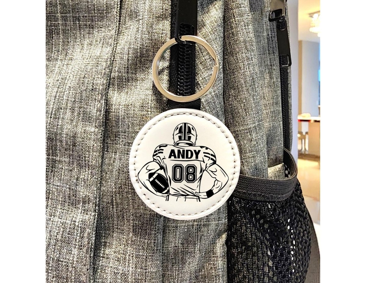 Custom Name Football Player Keychain - KWL Creations