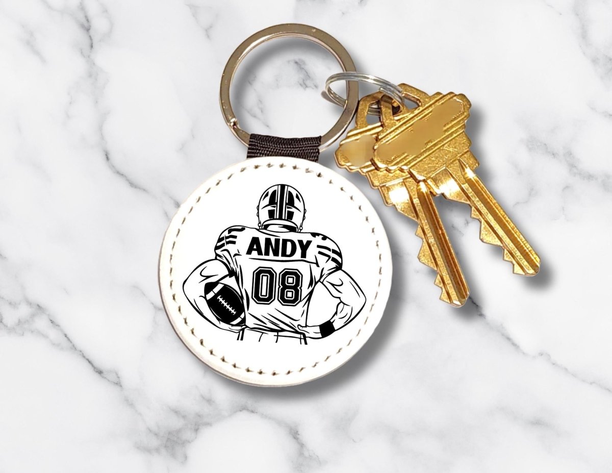 Custom Name Football Player Keychain - KWL Creations