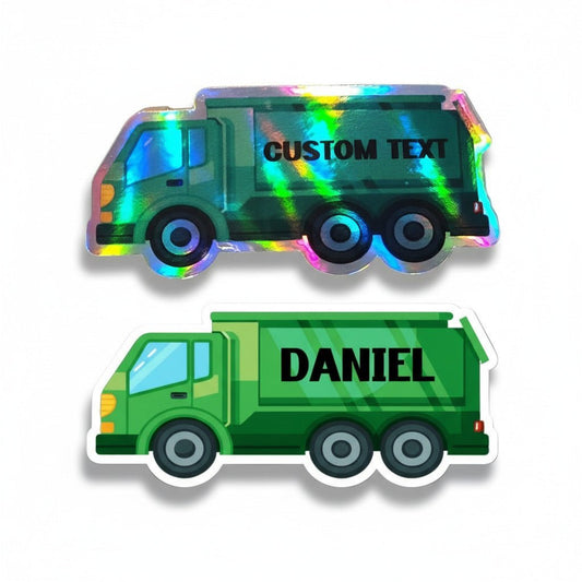 Custom Name Garbage Truck Holographic Sticker – Personalized Trash Truck Sticker - KWL Creations