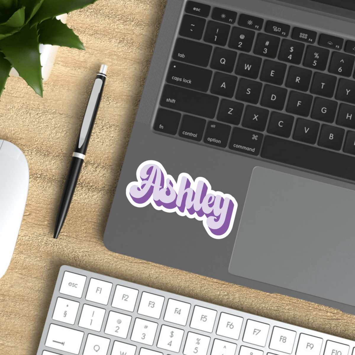 Custom Name Girl Doll Pink Font Sticker - KWL Creations
