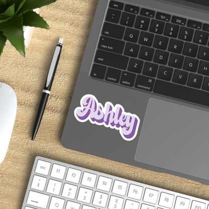Custom Name Girl Doll Pink Font Sticker - KWL Creations