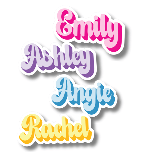 Custom Name Girl Doll Pink Font Sticker - KWL Creations