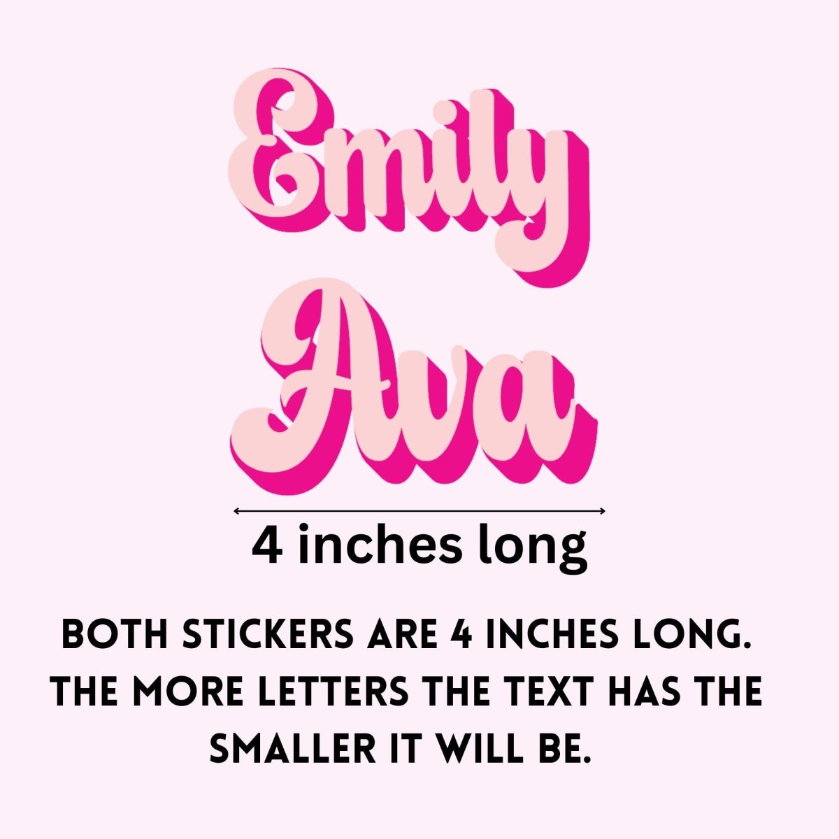 Custom Name Girl Doll Pink Font Sticker - KWL Creations