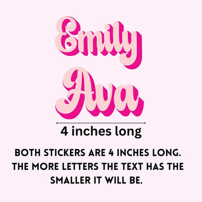 Custom Name Girl Doll Pink Font Sticker - KWL Creations