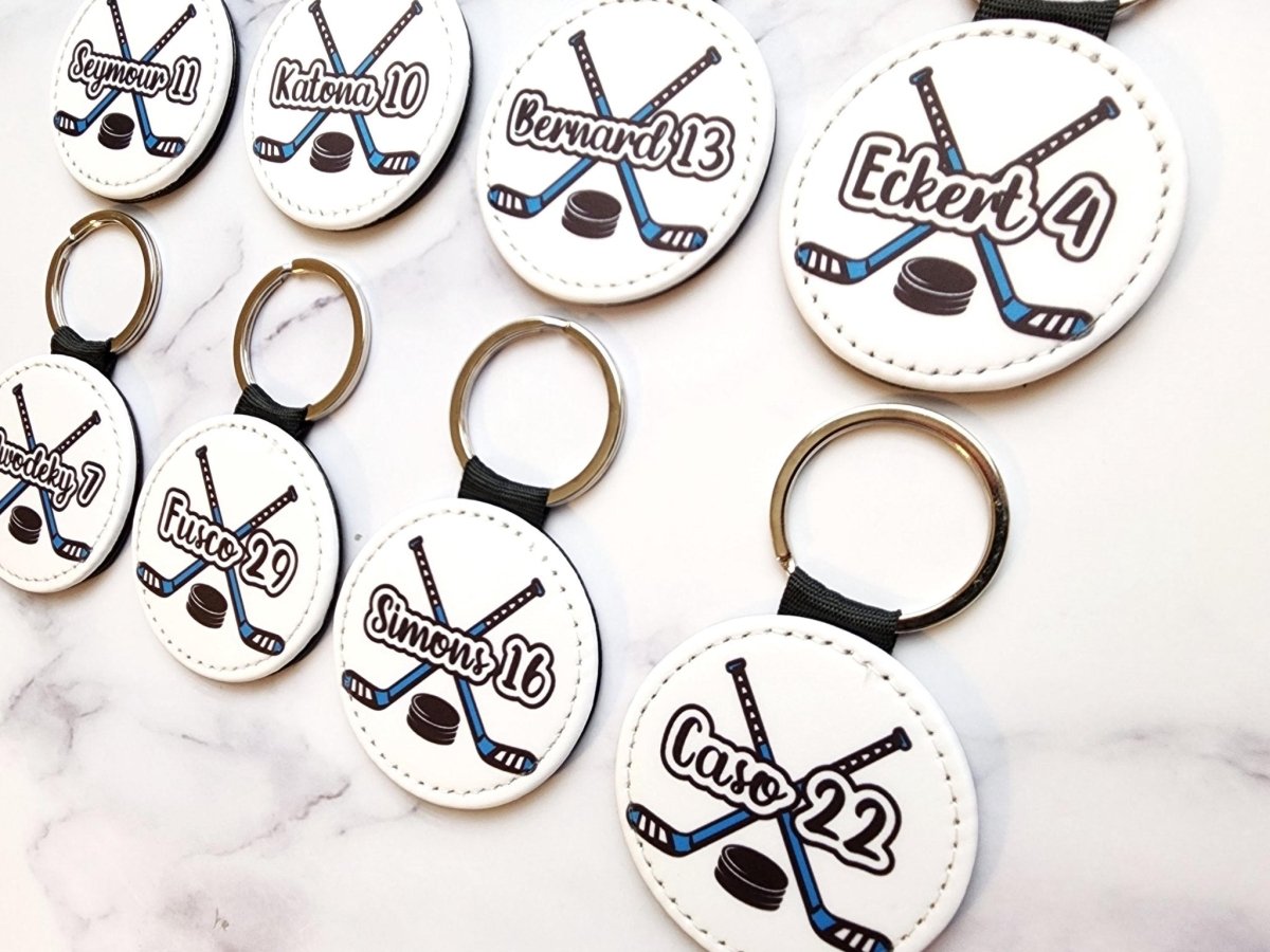 Custom Name Hockey Stick Keychain - Multiple Colors - KWL Creations