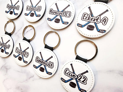 Custom Name Hockey Stick Keychain - Multiple Colors - KWL Creations