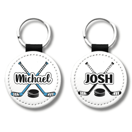 Custom Name Hockey Stick Keychain - Multiple Colors - KWL Creations
