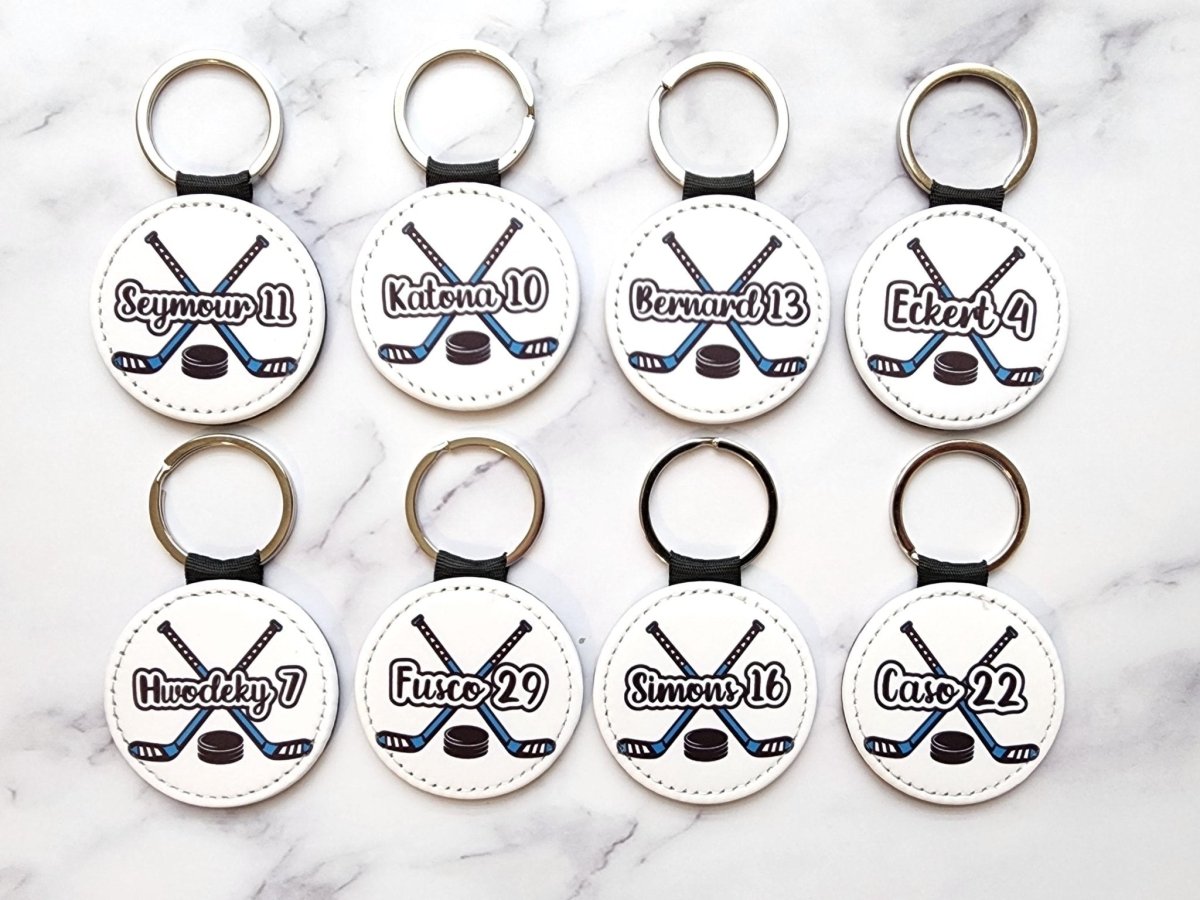 Custom Name Hockey Stick Keychain - Multiple Colors - KWL Creations