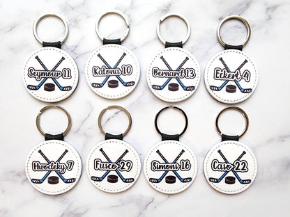 Custom Name Hockey Stick Keychain - Multiple Colors - KWL Creations