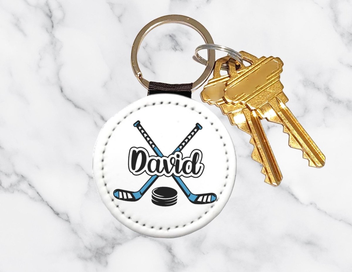 Custom Name Hockey Stick Keychain - Multiple Colors - KWL Creations
