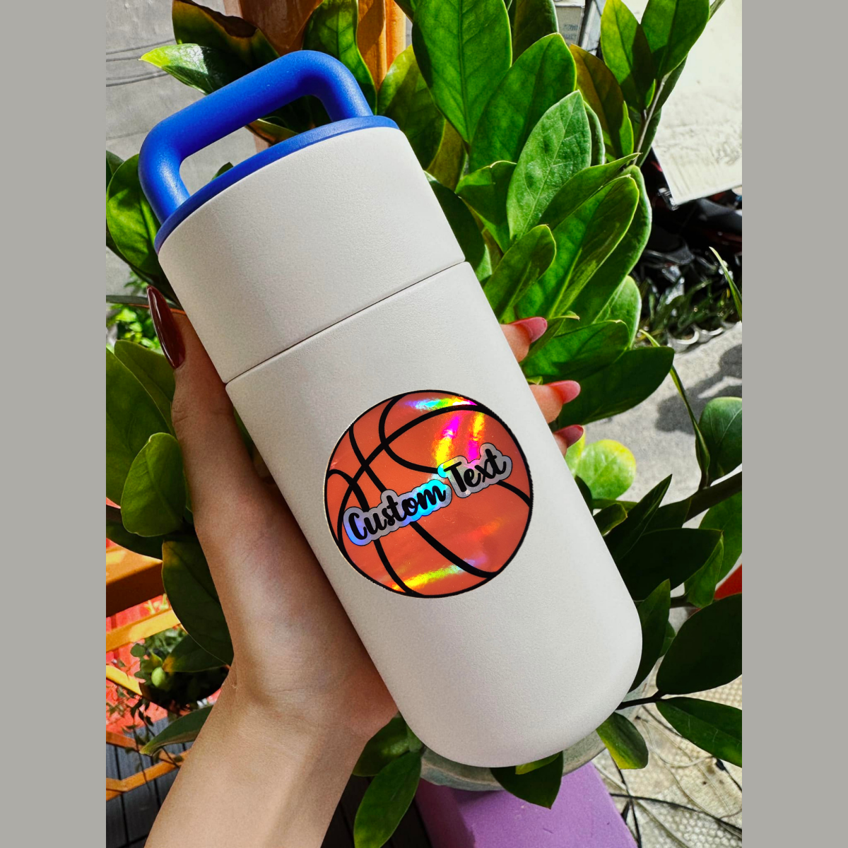 Custom Name Holographic Basketball Sticker - KWL Creations