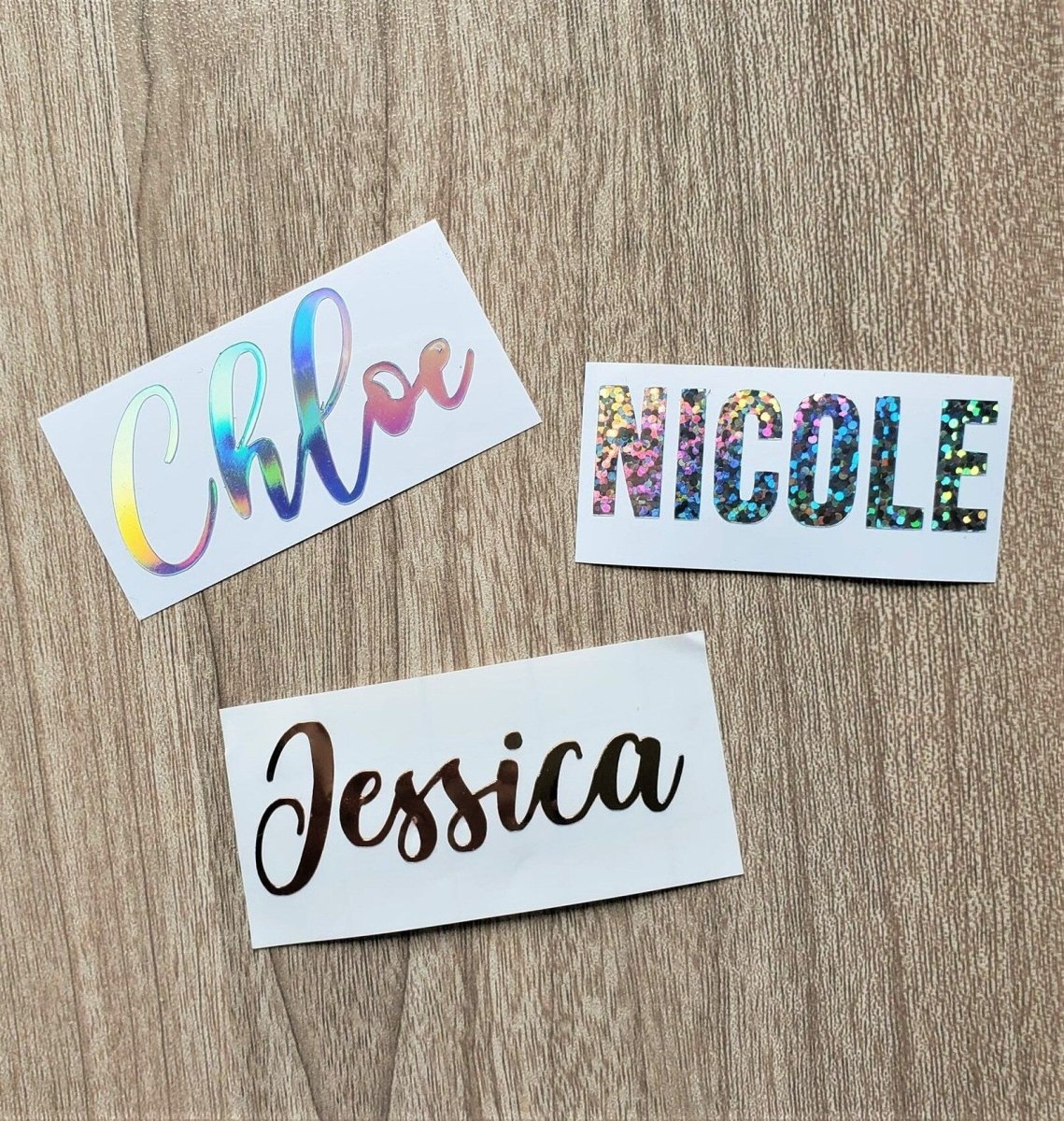 Custom Name Holographic Vinyl Decal, Choose Fonts and Colors - KWL Creations