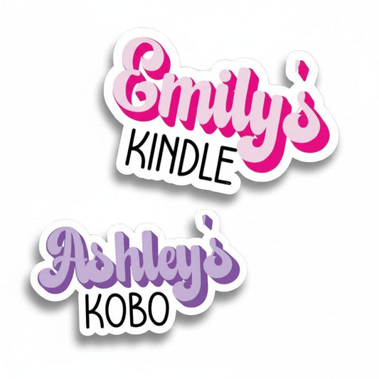 Custom Name Kindle Kobo Sticker, Bookish Sticker, Booklover Sticker, eReader Sticker - KWL Creations