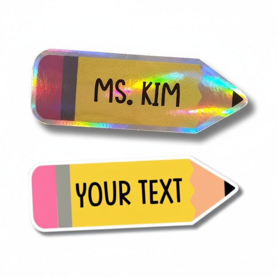 Custom Name Pencil Sticker - Personalized Teacher Gift – KWL Creations