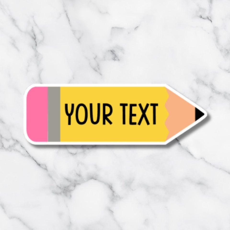 Custom Name Pencil Sticker – Personalized Teacher Sticker - KWL Creations