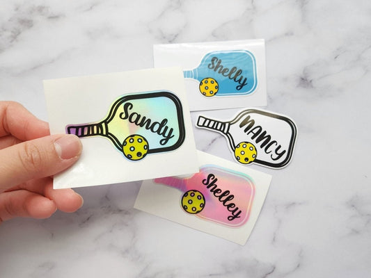 Custom Name Pickleball Sticker, Choose Paddle Color - KWL Creations
