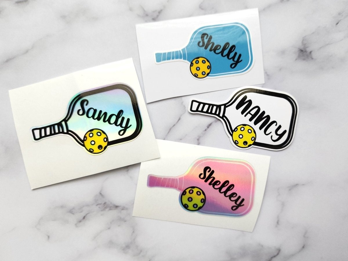 Custom Name Pickleball Sticker, Choose Paddle Color - KWL Creations