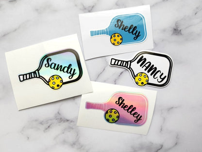 Custom Name Pickleball Sticker, Choose Paddle Color - KWL Creations