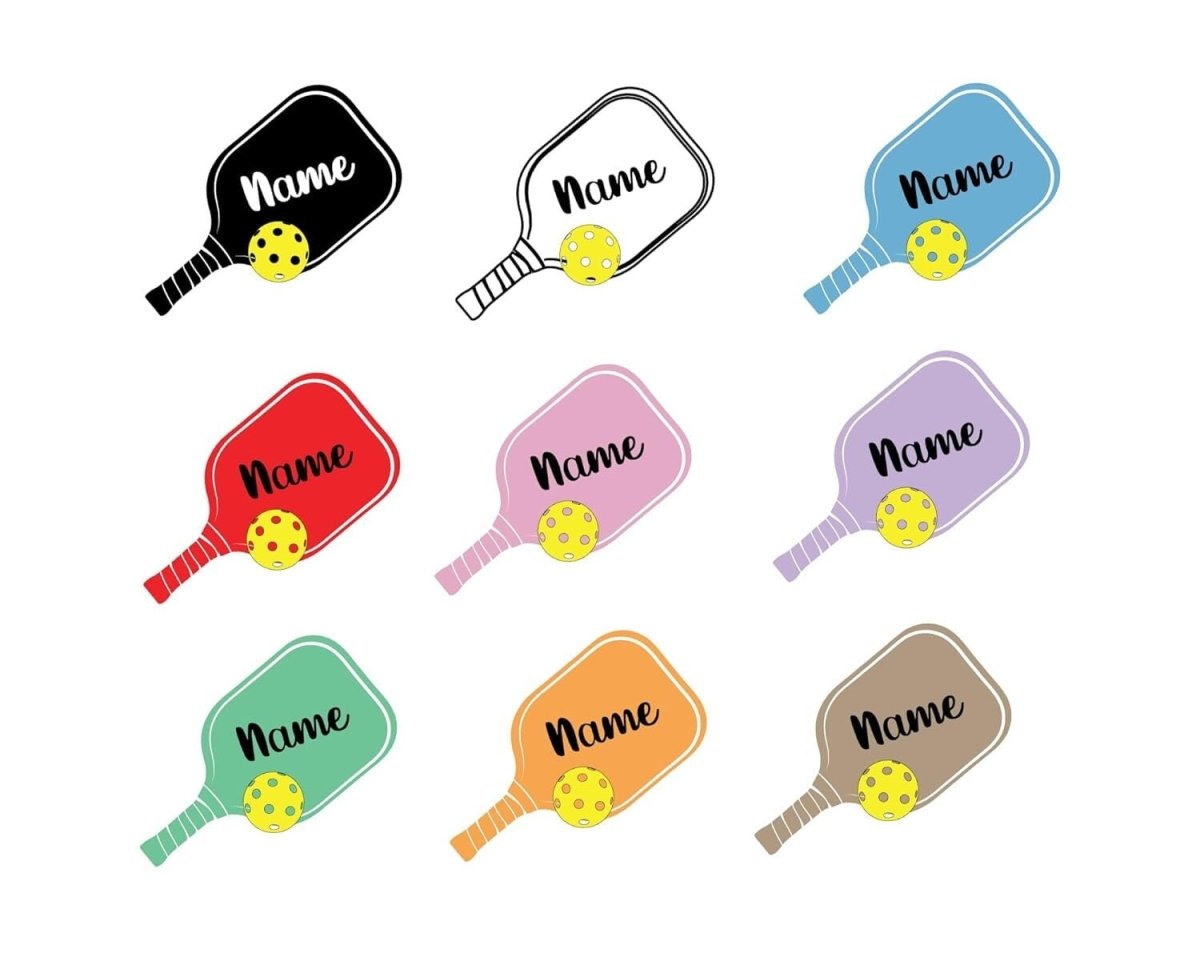 Custom Name Pickleball Sticker, Choose Paddle Color - KWL Creations