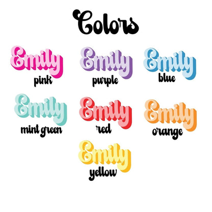 Custom Name Retro Doll Font Keychain - KWL Creations