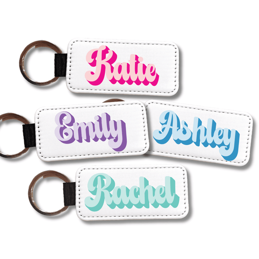 Custom Name Retro Doll Font Keychain - KWL Creations