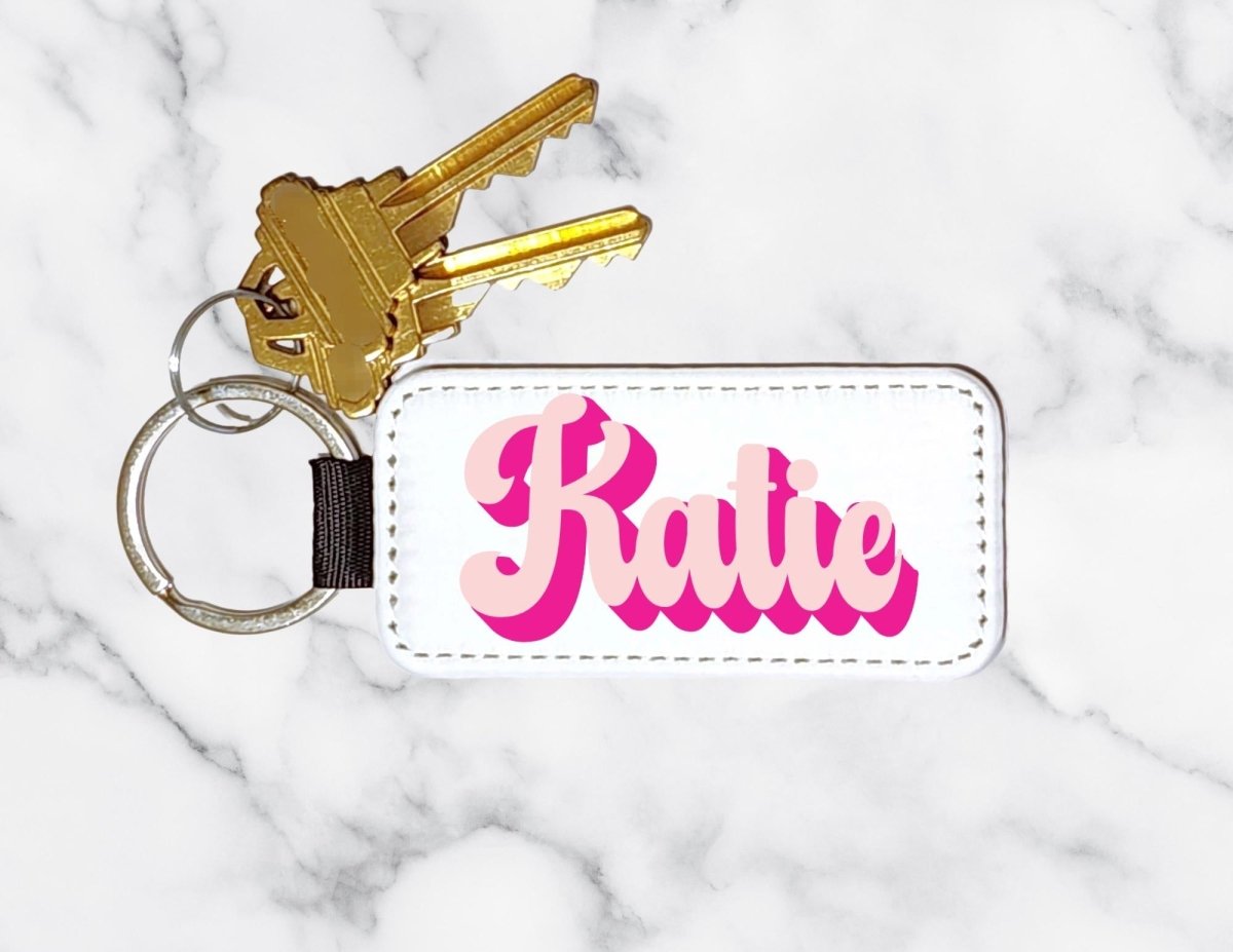 Custom Name Retro Doll Font Keychain - KWL Creations