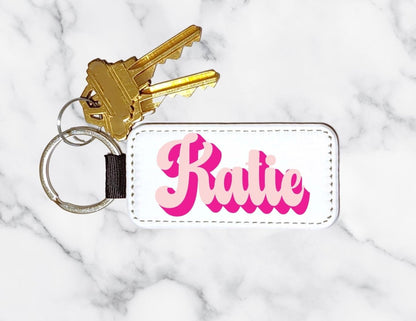 Custom Name Retro Doll Font Keychain - KWL Creations