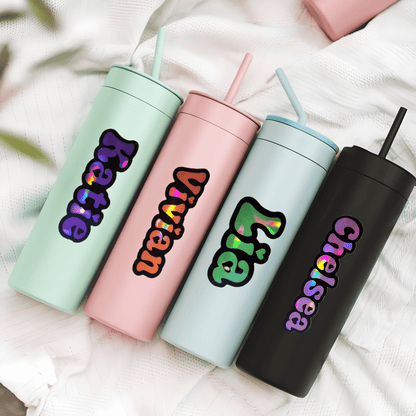 Custom Name Retro Groovy Heart Font Sticker - KWL Creations