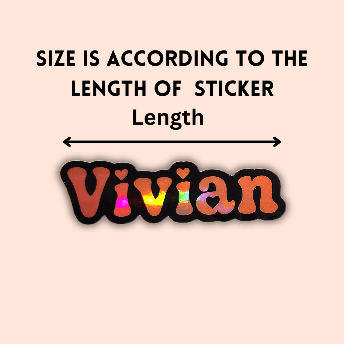 Custom Name Retro Groovy Heart Font Sticker - KWL Creations