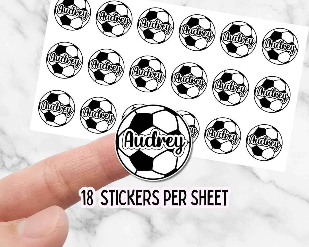 Custom Name Soccer Sticker Sheets (18 Stickers) - KWL Creations