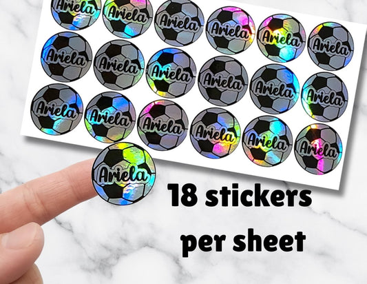 Custom Name Soccer Sticker Sheets (18 Stickers) - KWL Creations