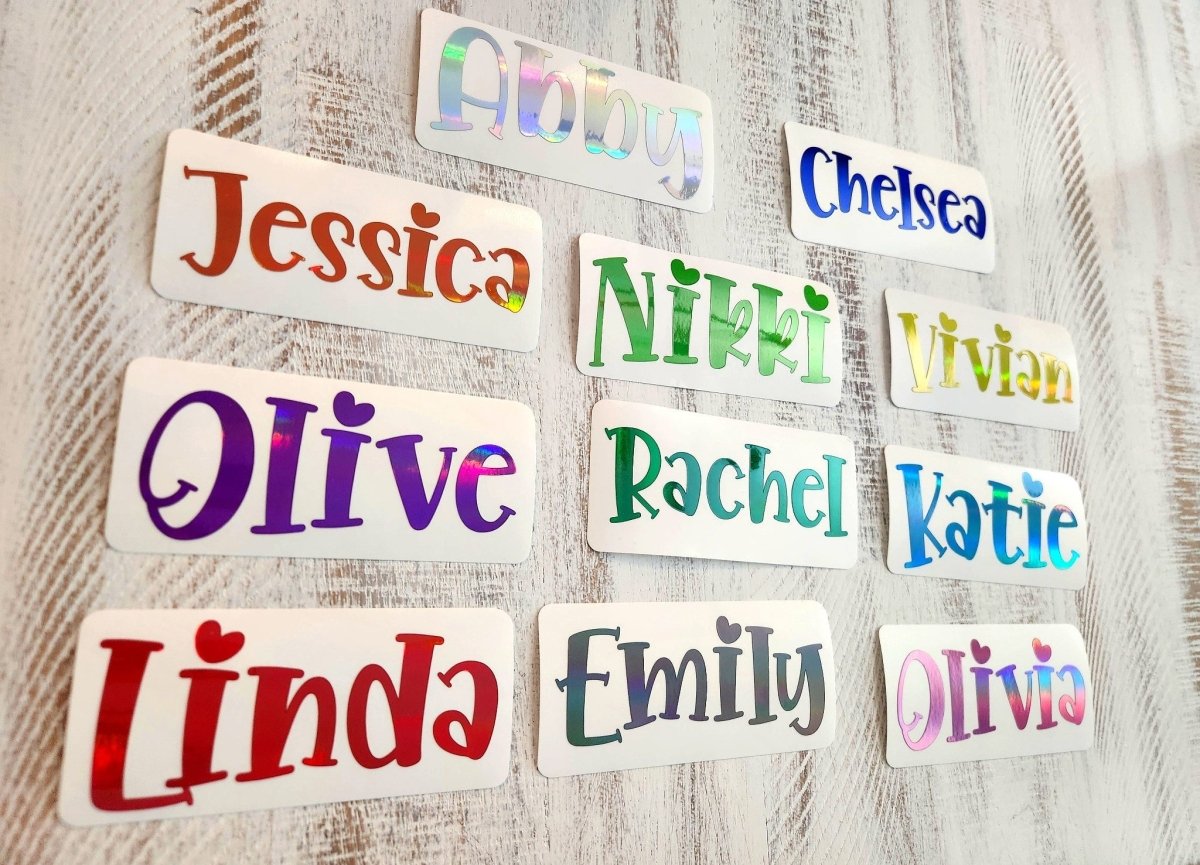 custom vinyl name stickers personalized name decals for water bottles and school supplies