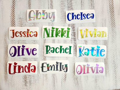 custom vinyl name stickers personalized name decals for water bottles and school supplies