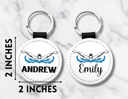 Custom Name Swimming Key Chain, Swimmer Gift, Swim Coach Gift, Swim Team - KWL Creations