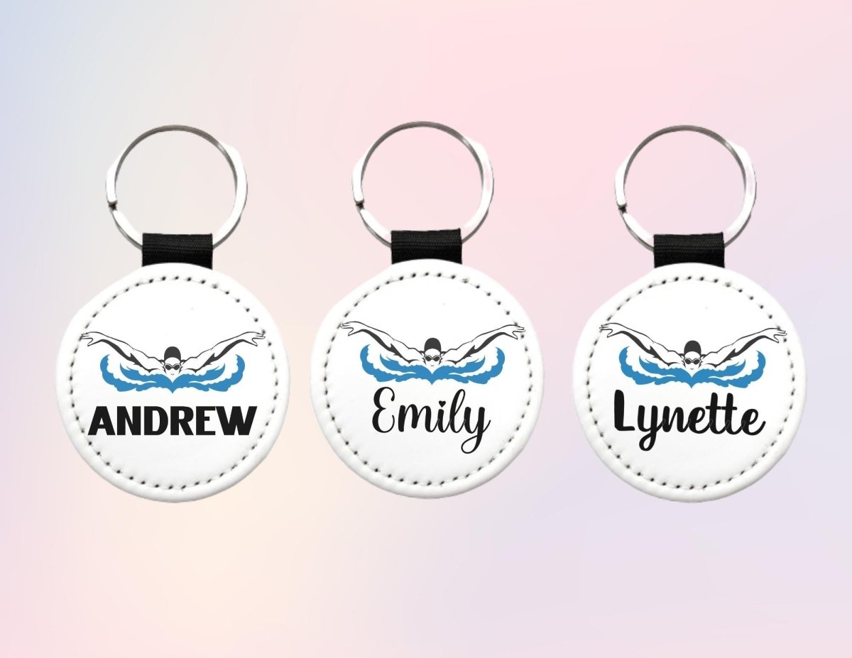 Custom Name Swimming Key Chain, Swimmer Gift, Swim Coach Gift, Swim Team - KWL Creations