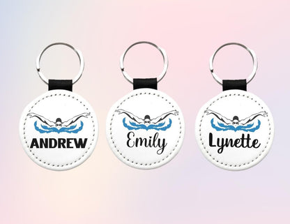 Custom Name Swimming Key Chain, Swimmer Gift, Swim Coach Gift, Swim Team - KWL Creations