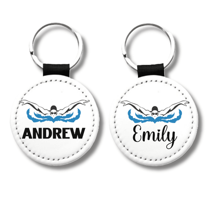 Custom Name Swimming Key Chain, Swimmer Gift, Swim Coach Gift, Swim Team - KWL Creations