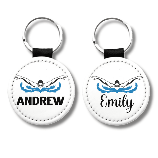 Custom Name Swimming Key Chain, Swimmer Gift, Swim Coach Gift, Swim Team - KWL Creations