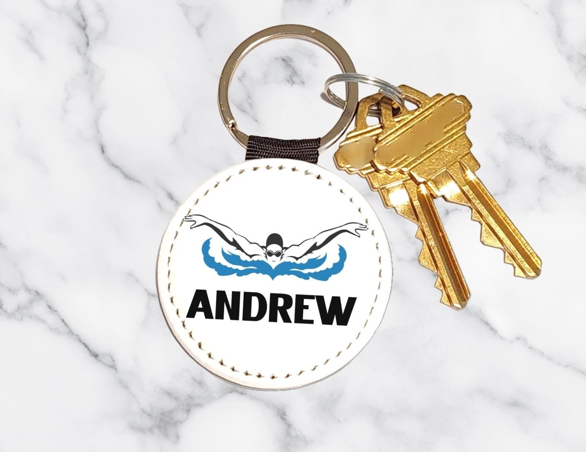Custom Name Swimming Key Chain, Swimmer Gift, Swim Coach Gift, Swim Team - KWL Creations