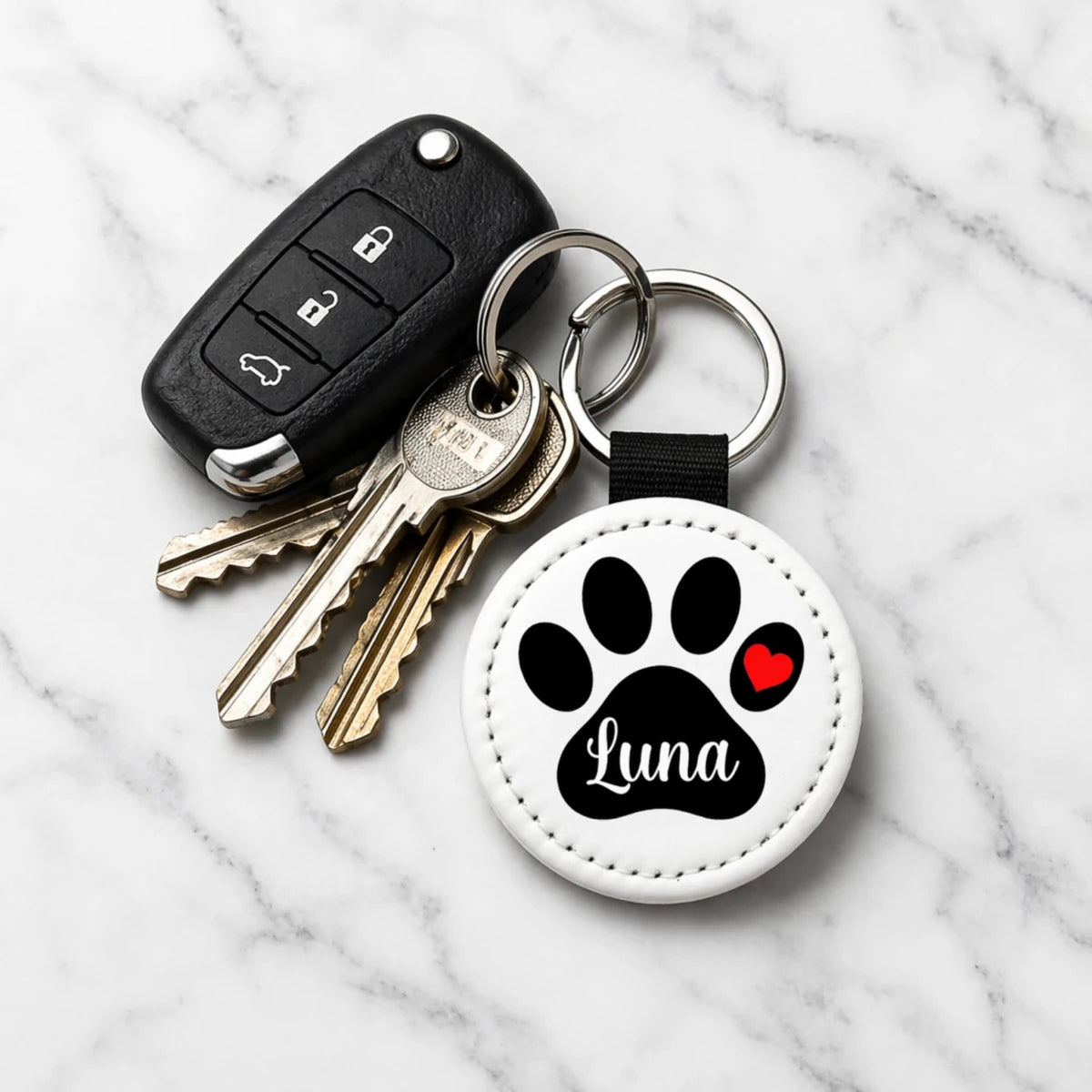 Custom Pet Name Keychain | Personalized Dog & Cat Paw Keychain - KWL Creations